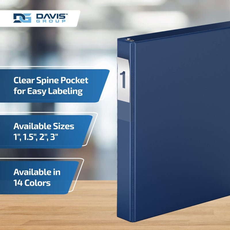 Davis Group Premium Economy 6-Pack 3-Ring Binders for School or Office, D-Ring Binders, 1 Inch, Royal Blue - Image 4